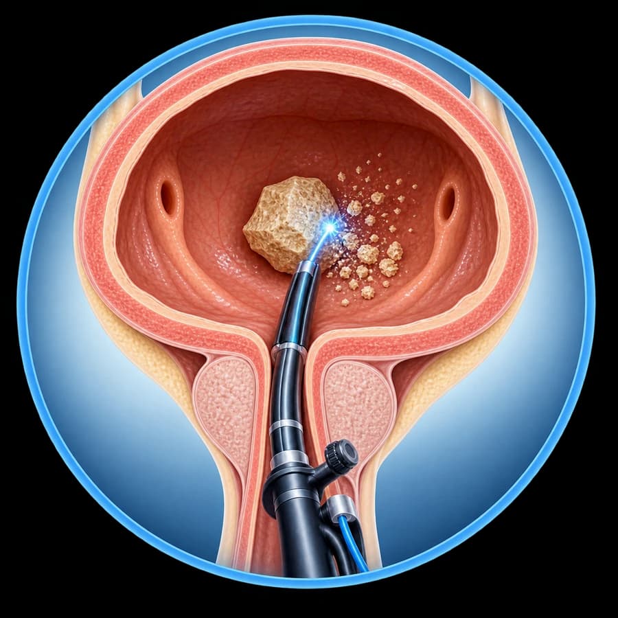 Laser cystolithotripsy for endoscopic treatment of bladder stones